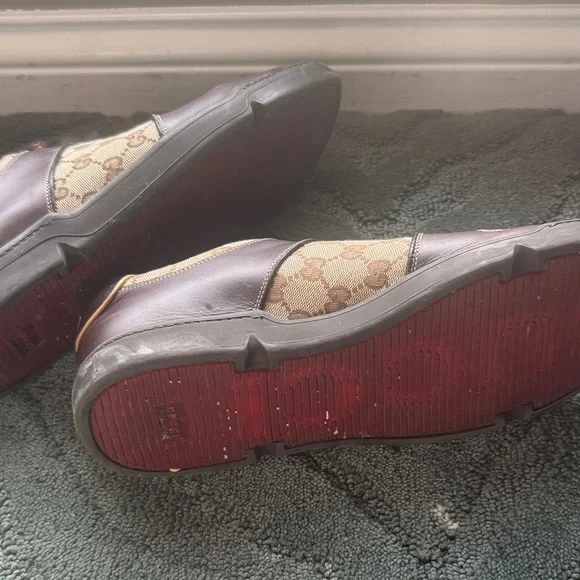 Gucci Brown/Beige GG Canvas and Leather Low Top Sneakers - Picture 4 of 4